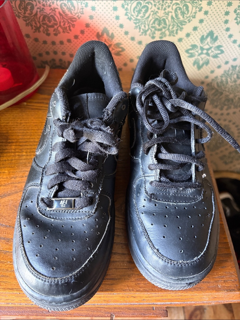 Nike Air 5.5 Youth Black Leather Sneakers